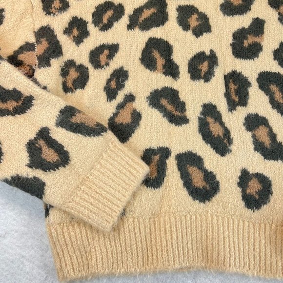NWT PINK Victorias Secret Womens S V-Neck Crop Animal Print Long Sleeve Sweater - Picture 9 of 12